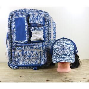 New Drew Estate Barn Smoker Backpack Snap Back Cap Blue White Camo Print